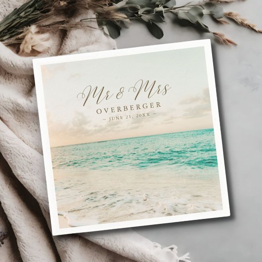 Serviette En Papier Destination Sunset Beach Wedding