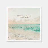 Serviette En Papier Destination Sunset Beach Wedding (Devant)