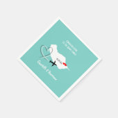 Serviette En Papier Destination tropicale Mariage Madère (Coin)