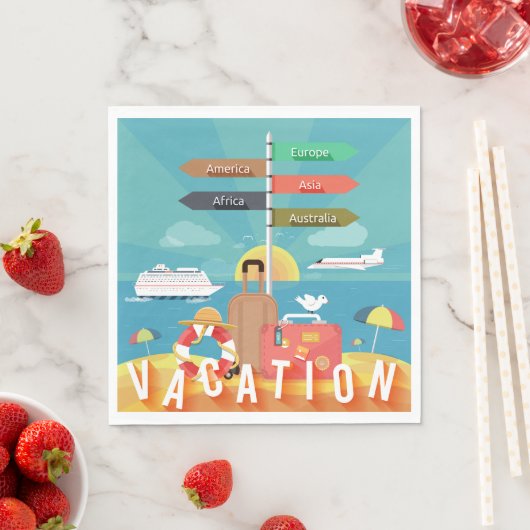 Serviette En Papier Destinations de vacances (En situation)
