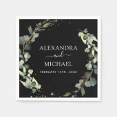 Serviette En Papier Détails du mariage Eucalyptus Vert Succulent (Devant)