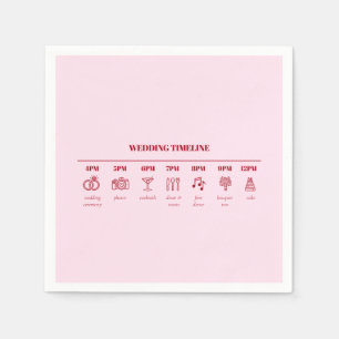 Serviette En Papier Détails minimaux du scénario Mariage rose moderne