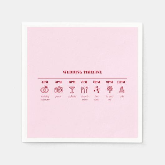 Serviette En Papier Détails minimaux du scénario Mariage rose moderne (Devant)