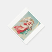 Serviette En Papier Deux anges portent un petit enfant (Coin)