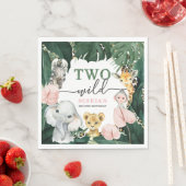 Serviette En Papier Deux animaux sauvages Safari 2e serviettes d'anniv (En situation)