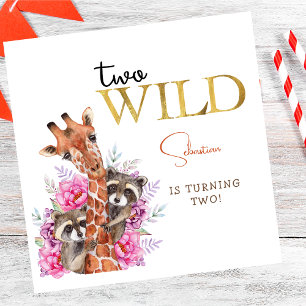 Serviette En Papier Deux animaux sauvages safari anniversaire de enfan