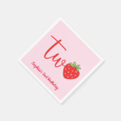 Serviette En Papier Deux Anniversaire Fraise (Coin)