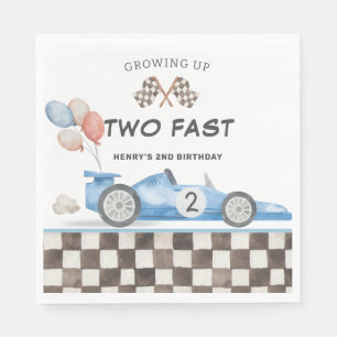 Serviette En Papier Deux Anniversaire Rapide Voiture de Course 2ème To