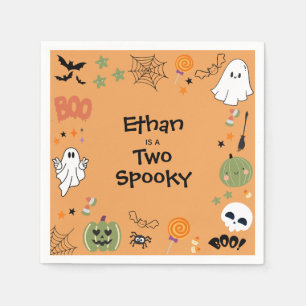 Serviette En Papier Deux ans orange Halloween mignon et effrayant