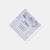 Serviette En Papier Deux au garçon de lune Fusée spatiale 2e anniversa (Coin)