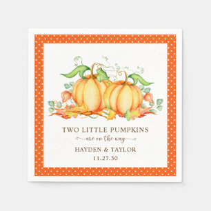Serviette En Papier Deux Baby showers jumeaux Citrouille