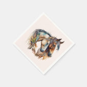 Serviette En Papier Deux beaux chevaux Boho occidental (Coin)