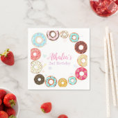 Serviette En Papier Deux beignets mignons doux 2e papier d'anniversair (En situation)