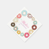 Serviette En Papier Deux beignets mignons doux 2e papier d'anniversair (Coin)