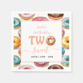 Serviette En Papier Deux beignets sucrés 2e fête d'anniversaire (Devant)