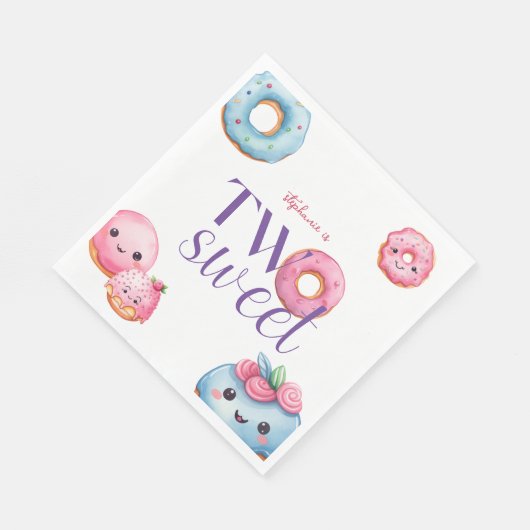 Serviette En Papier Deux beignets sucrés fête d'anniversaire (Coin)