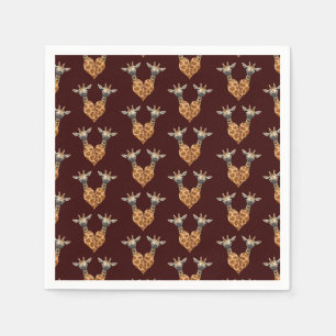 Serviette En Papier Deux belles girafes