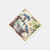 Serviette En Papier Deux Bluebirds sur un Faucet (Coin)
