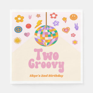 Serviette En Papier Deux boules Disco Super 2e fête d'anniversaire