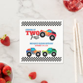 Serviette En Papier Deux Camion Monster Rapide 2e anniversaire (En situation)