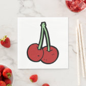 Serviette En Papier Deux cerises (En situation)
