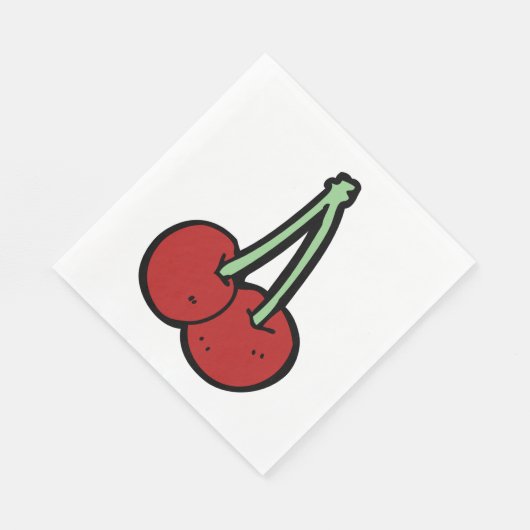 Serviette En Papier Deux cerises (Coin)