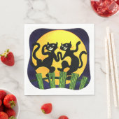 Serviette En Papier Deux chats noirs (En situation)