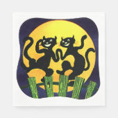 Serviette En Papier Deux chats noirs (Devant)