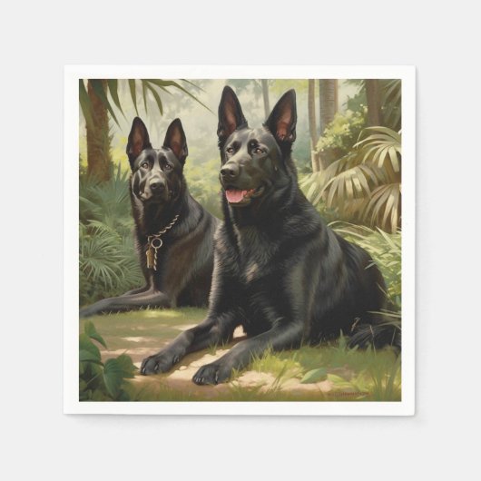 Serviette En Papier Deux Chiens (Devant)