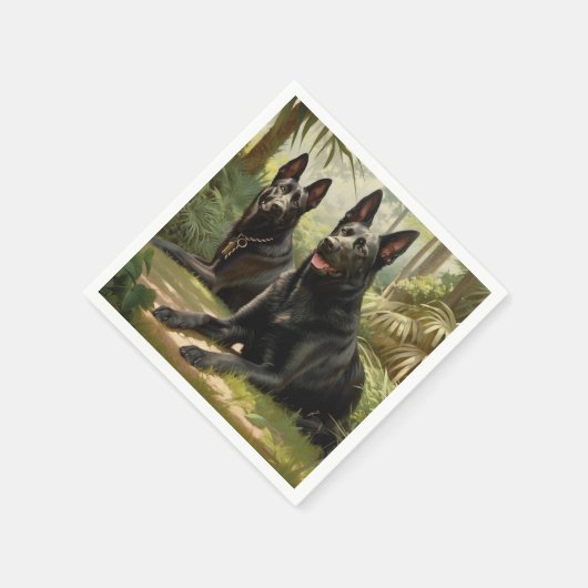 Serviette En Papier Deux chiens (Coin)