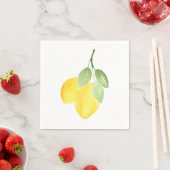 Serviette En Papier Deux citrons aquarelles (En situation)