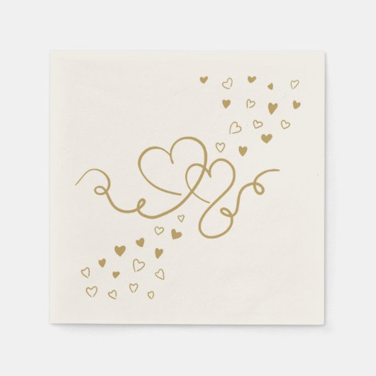 Serviette En Papier Deux coeurs (Devant)