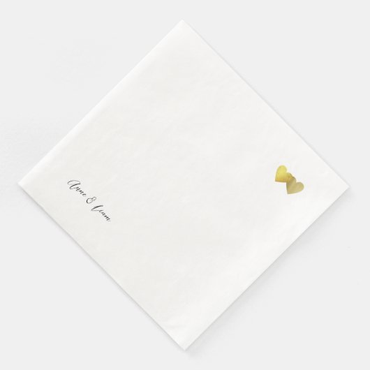 Serviette En Papier Deux Coeurs en amour imprimé sur mesure (Coin)