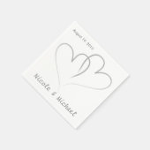 Serviette En Papier Deux coeurs entrelacés Mariage papier serviettes. (Coin)