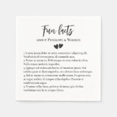 Serviette En Papier Deux Coeurs mignon Romantique Fun Facts Mariage (Devant)