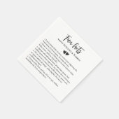 Serviette En Papier Deux Coeurs mignon Romantique Fun Facts Mariage (Coin)