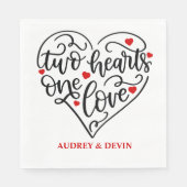 Serviette En Papier Deux cœurs un amour (Devant)