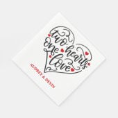 Serviette En Papier Deux cœurs un amour (Coin)