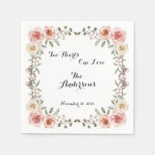 Serviette En Papier Deux Coeurs Un Amour Rustique Arbor Rose Mariage (Devant)
