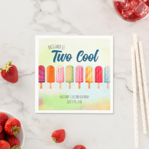 Serviette En Papier Deux Cool Cute Popsicles Deuxième Anniversaire
