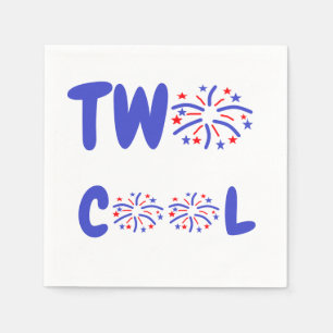 Serviette En Papier Deux Cool feux d'artifice 2e anniversaire