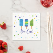 Serviette En Papier Deux Cool pop 2e anniversaire bleu vert papier Pl (En situation)