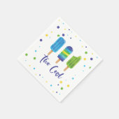 Serviette En Papier Deux Cool pop 2e anniversaire bleu vert papier Pl (Coin)