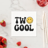 Serviette En Papier Deux Cool Rétro Joyeux Visage Anniversaire (En situation)