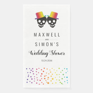 Serviette En Papier Deux crânes et confetti gay wedding shower