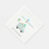 Serviette En Papier Deux crème glacée douce deuxième anniversaire pers (Coin)
