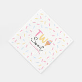 Serviette En Papier Deux crème glacée douce Deuxième fête d'anniversai (Coin)