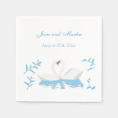 Serviette En Papier Deux cygnes affectueux (Devant)