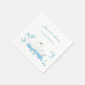 Serviette En Papier Deux cygnes affectueux (Coin)