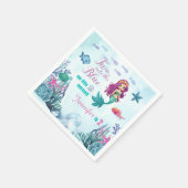 Serviette En Papier Deux dans le bleu Purpl Mermaid Girls 2e anniversa (Coin)